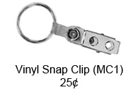 Vinyl Snap Clip with silver split ring