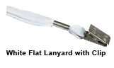 White Lanyard (Flat with Clip)