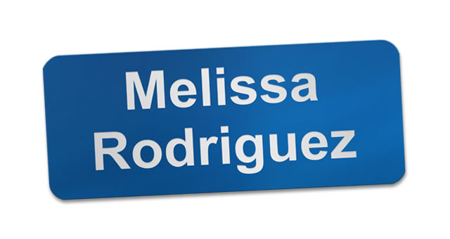 Style H name tag, 1.25x3 inches, 2 lines of text